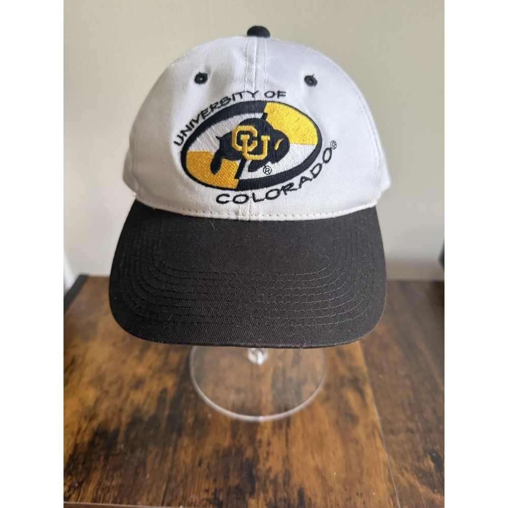 University of Colorado Buffaloes Hat Mens OS White Black Snapback NCAA Vintage